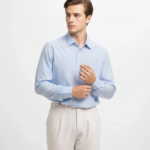 Light Blue Cotton Long Sleeve Formal Shirt