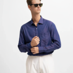 Purple Cotton Long Sleeve Formal Shirt